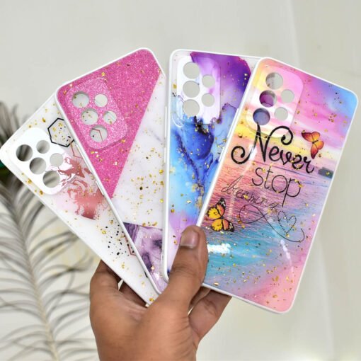 Samsung A53 (5G) mobile back covers with glitter and popsockets