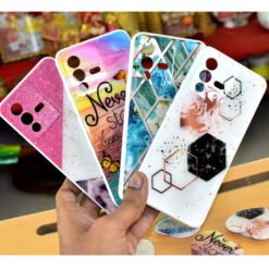 Vivo V23 (5G) mobile back covers with glitter and popsockets