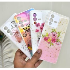 Vivo V23 Pro 5G mobile back covers with glitter and popsockets