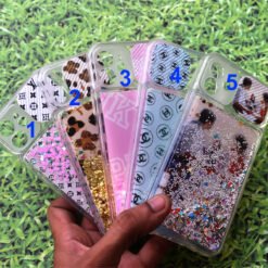 Water glitter gel back covers for Apple iPhone 12 mini smartphone