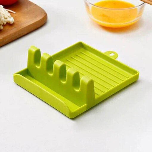 plastic kitchen utensil drop rest stand with 4 slot and self hanging holes