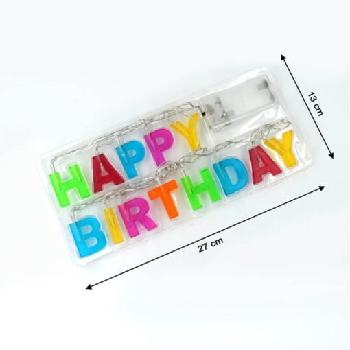 size dimansion of plastic happy birthday decoration light