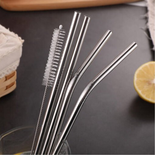 2 straight, 2 bend and 1 cleaning brush straw set