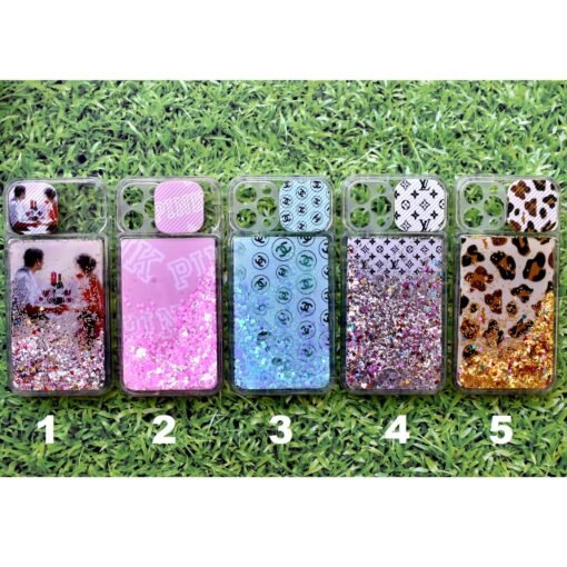 Buy online Apple iPhone 12 pro max mobile water glitter gel back cover with camera protection for girl
