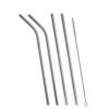 SET OF 4 STAINLESS STEEL STRAWS & BRUSH (2 STRAIGHT STRAWS, 2 BENT STRAWS, 1 BRUSH)