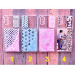 Water glitter gel back cover for oppo a33 4g or a53 4g or a53s 4g with camera protection for girls