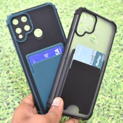 Realme C12, C15, C25, C25s, Narzo 20, Naro 30A mobile back cover with ATM card pocket and camera protection