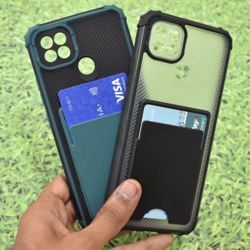Realme C21 mobile back cover with camera protctin & ATM card holder pocket