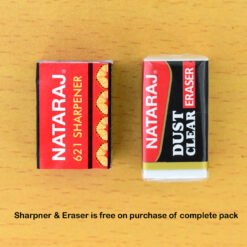 1 eraser and 1 sharpner is free on purchase of complete pack