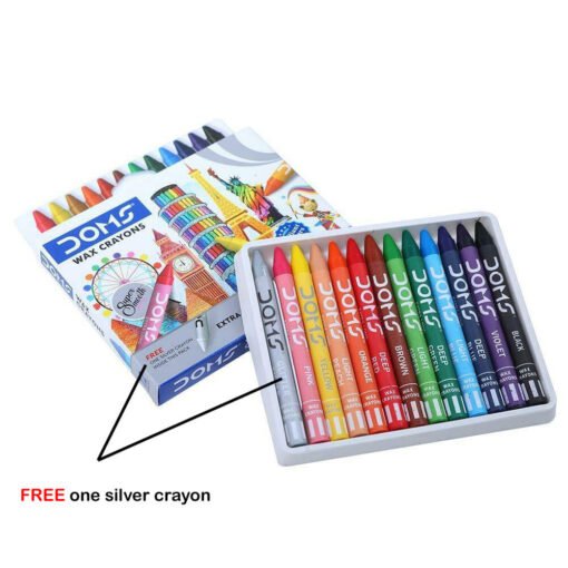 doms wax crayons color 12 shades wax color with one free siver color crayons