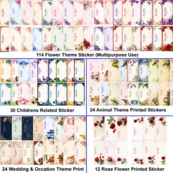 Gift sticker comes with multi-theme like flowers, roses, animals, space, satellites, educational, wedding, destivals and more