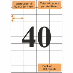 Oddy 40 labels on 1 sheet self stick sheet