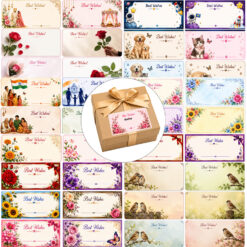 Self Adhesive Best Wishes Present Hamper Gift Box Sticker Labels