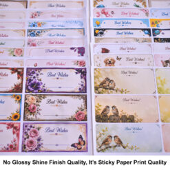 Self Adhesive Best Wishes Present gist Hamper Gift Box Sticker name tag Labels