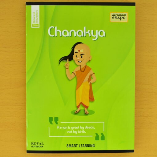 Shape 3 in 1 notebook with Chanakya image print
