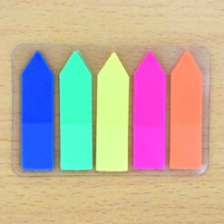 buy online transparent multicolor self stick neon sticky notes pad with arrow shape design for highlight importent points in books, stationery, notes, notebooks file