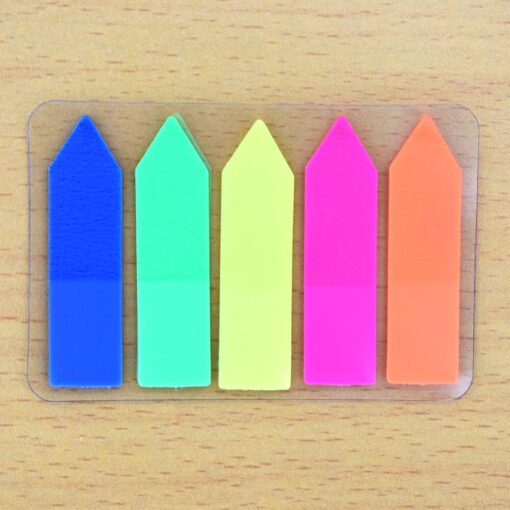 buy online transparent multicolor self stick neon sticky notes pad with arrow shape design for highlight importent points in books, stationery, notes, notebooks file