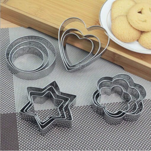 heart, round, star and flower shape stainless steel cookie cutter