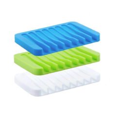 multicolor silicone soap dish tray holder stand for kitchen, washrooms, bathroom