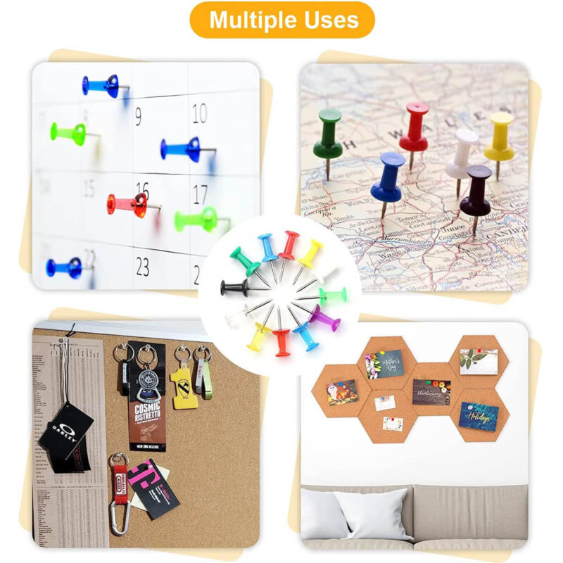 Colorful push pin thumb tacks map pin for school, office, home