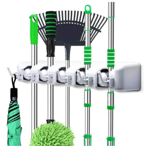 wall mounted cleaning mop, broom, jhaadu, cleaning gloves holder