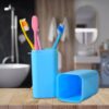 Blue Square Shape Capsule Travel Toothbrush Toothpaste toothpaste Case Holder Stand