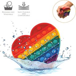 heart shape silicone waterproof pop-it toy