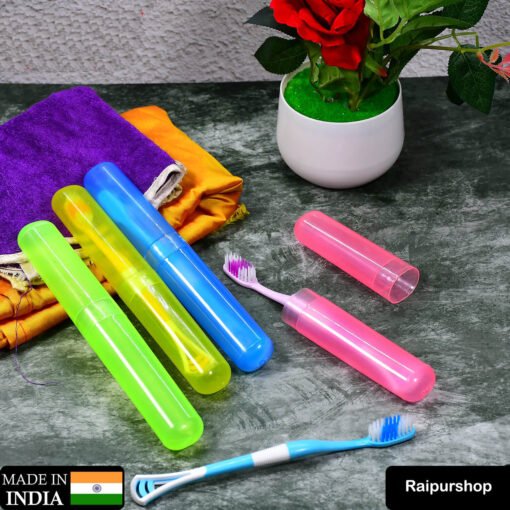 made in India multicolor plastic toothbrush tongue cleaner cover holder