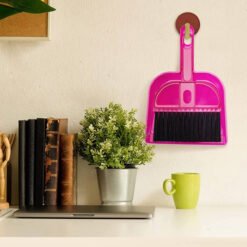 mini dustpan and cleaning brush with hanging hooks
