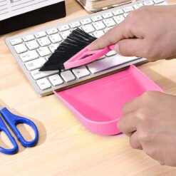 mini dustpan with cleaning brush for keyboards cleaning, tables cleaning, office furniture cleaning, car cleaning
