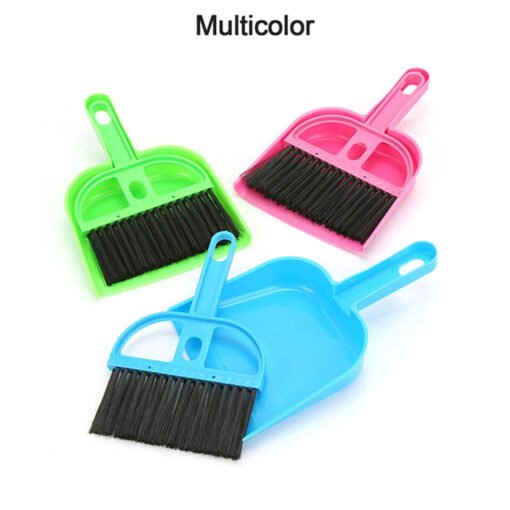 multicolor mini dustpan with cleaning brush