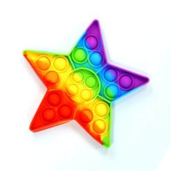 multicolor stress-relief star shaped silicone bubble poppit toy