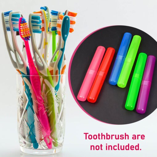multicolor toothbrush tongue cleaner container cover for home & travel