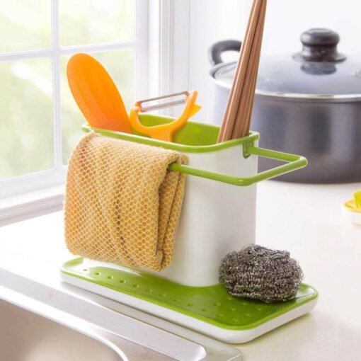 multiuse 3 in 1 kitchen and bathroom plastic multicolor sink dish cloth washer stand