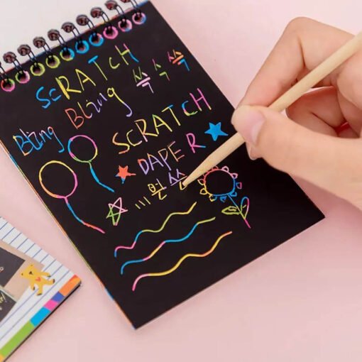 rainbow color art & craft scratch notebook for kids