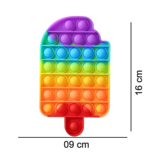 size & dimension of ice-cream shape Silicone poppit toy