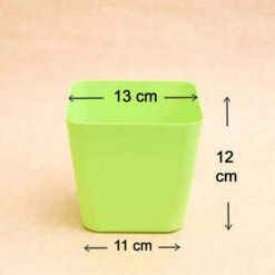 size & dimension of square shape mini plastic indoor pot for plants