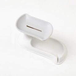 white color plastic 360 degree rotational soap dish holder stand online