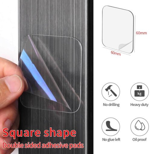 square shape double side self adhesive sticker pads, no drilling require, oil proof