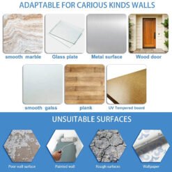 suitable and unsuitable surfaces for self adhesive hook