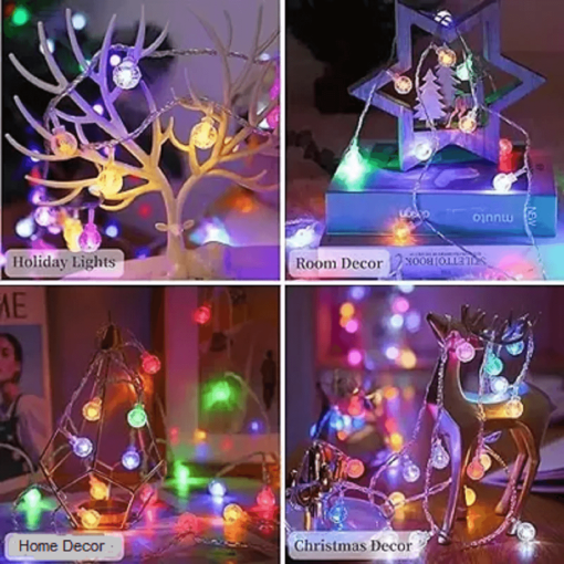 Multicolor 20 Led small gel ball string light with remote for decoration - Image 4