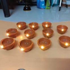 LED water sensor brown diya light (premium quality led & batteries) (1 piece)