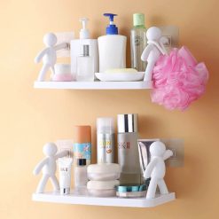 no drill wall mount shelf stand rack for kitchen, bedroom, bathroom