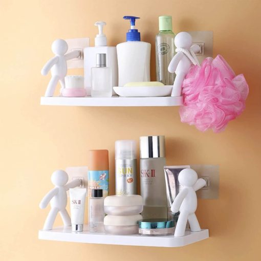 no drill wall mount shelf stand rack for kitchen, bedroom, bathroom