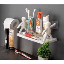 wall mount shelf with human shepe self adhesive hook