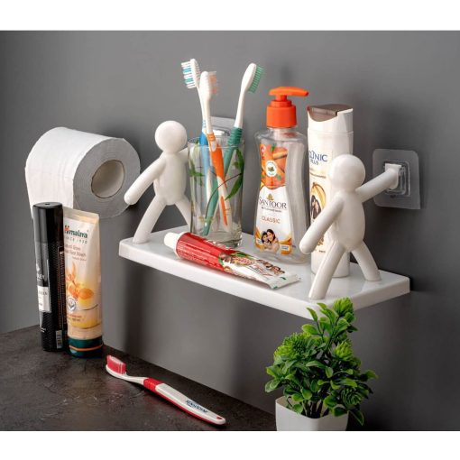 wall mount shelf with human shepe self adhesive hook