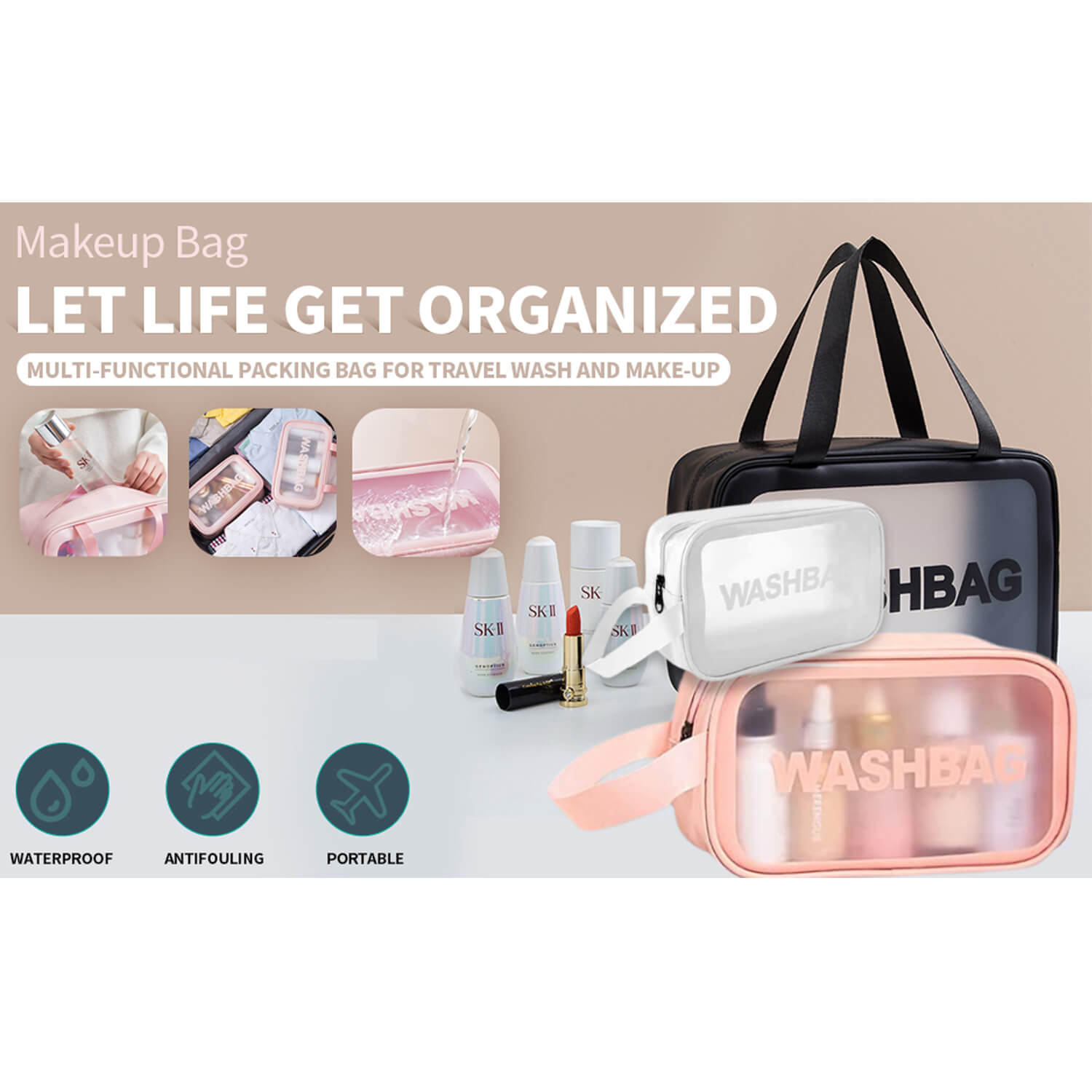 Travel accessories toiletry makeup stationery kit bag pouch for men & women (Premium quality) - Image 3