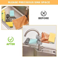 stainless steel sink faucet sponge holder