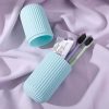 Capsule shape plastic toothbrush toothpaste holder case
