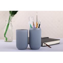 Plastic capsule shape stationery items pen pencil holder case